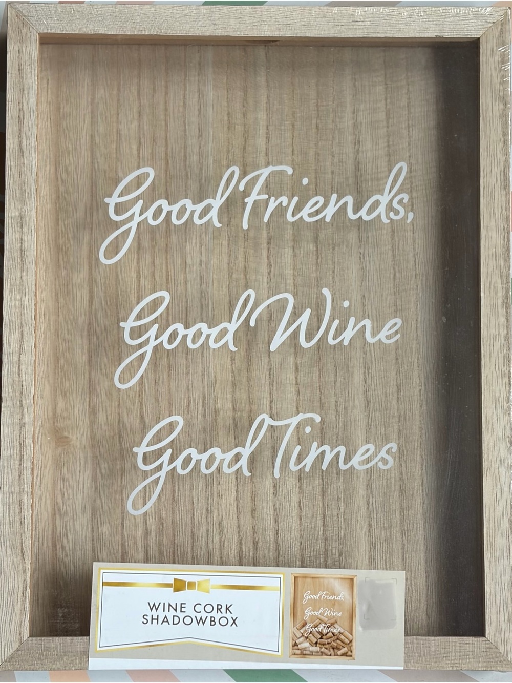 Wine Cork Shadow Box - "Good Friends, Good Wine, Good Times"